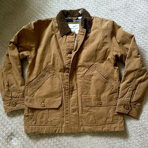 NEW American eagle brown canvas chore jacket flannel lined corduroy collar small